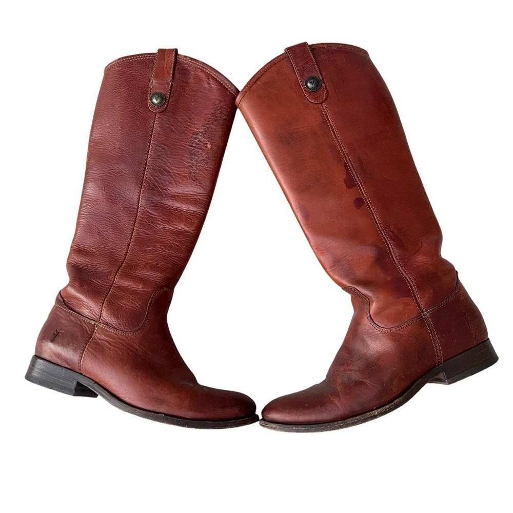 Frye Melissa Button Riding Boot in Cognac Women Size 6 - Picture 5 of 10